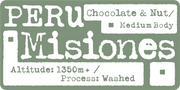 Peru Misiones, Chocolate & Nutty, Altitude: 1350m+, Process: Washed